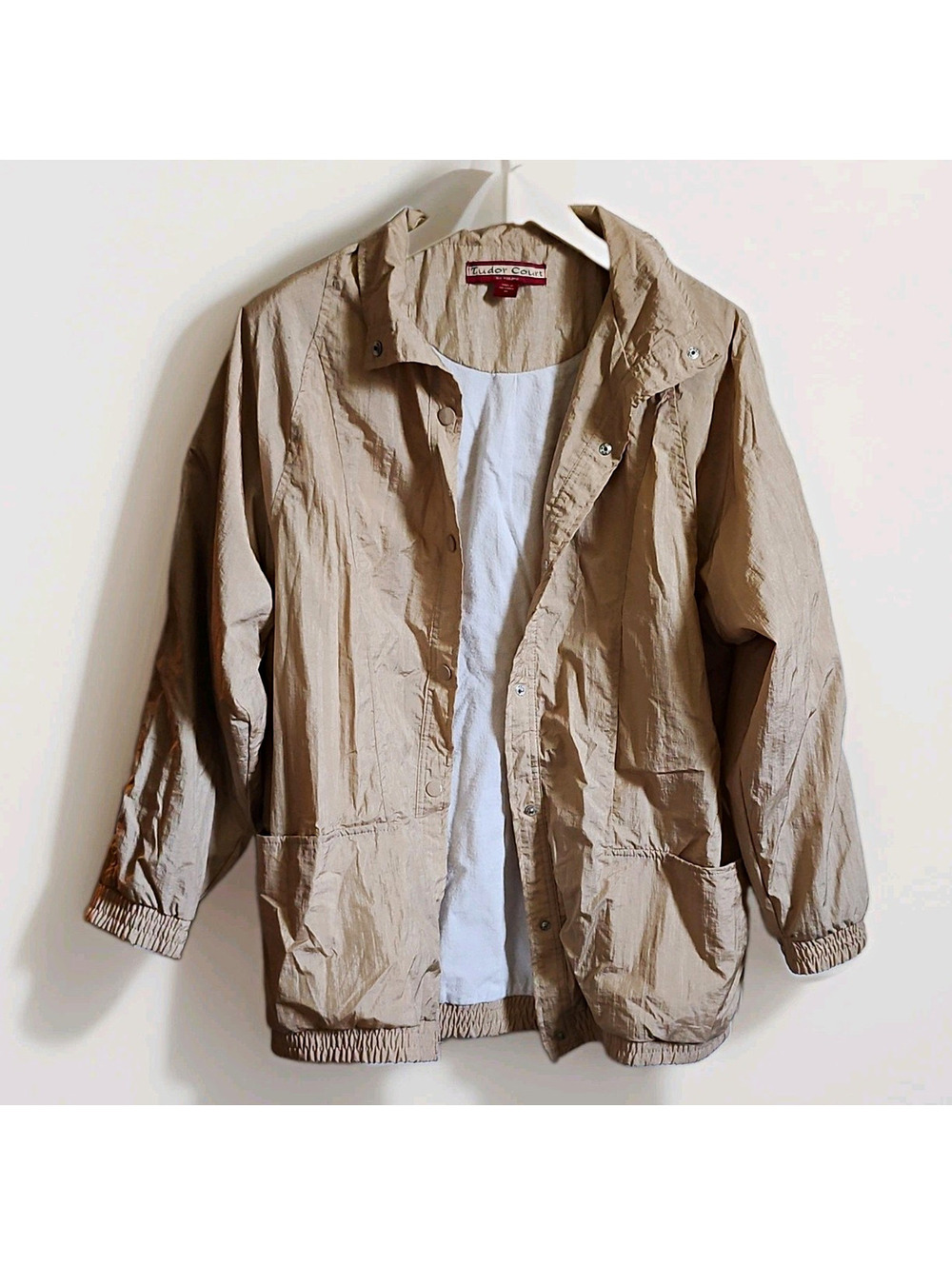 Vintage Haband Beige Tan Windbreaker Jacket Women's Size M